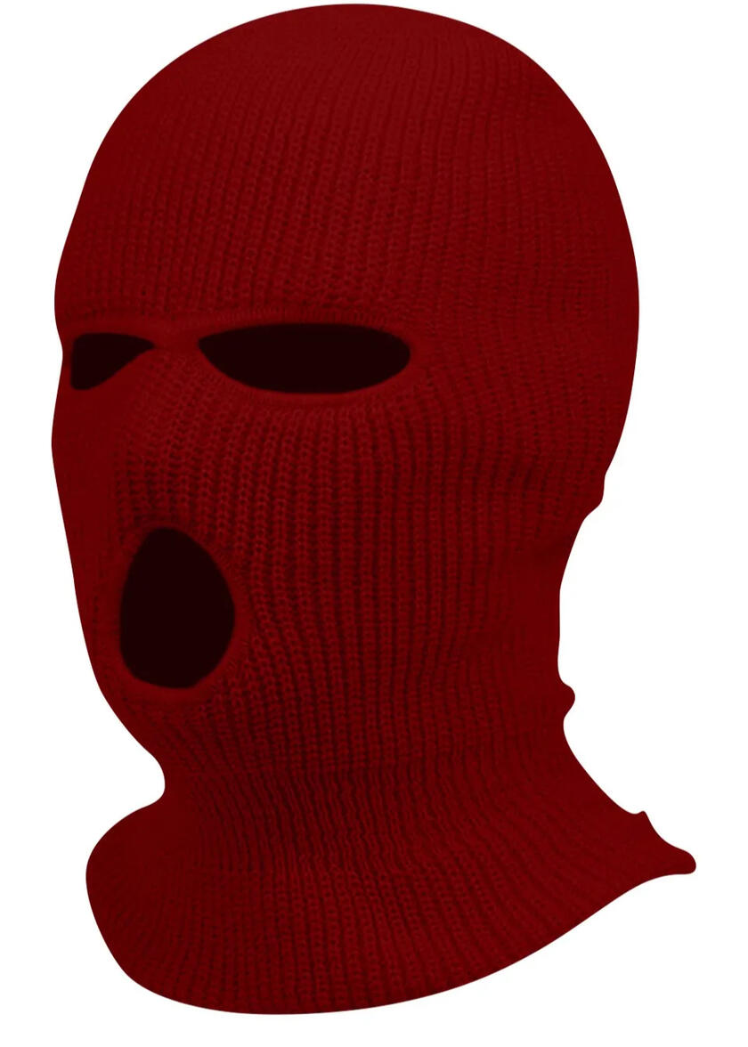 Blood Red Skimask High Quality Fleece Balaclava with 3 Holes One Size Fits All Ski Mask