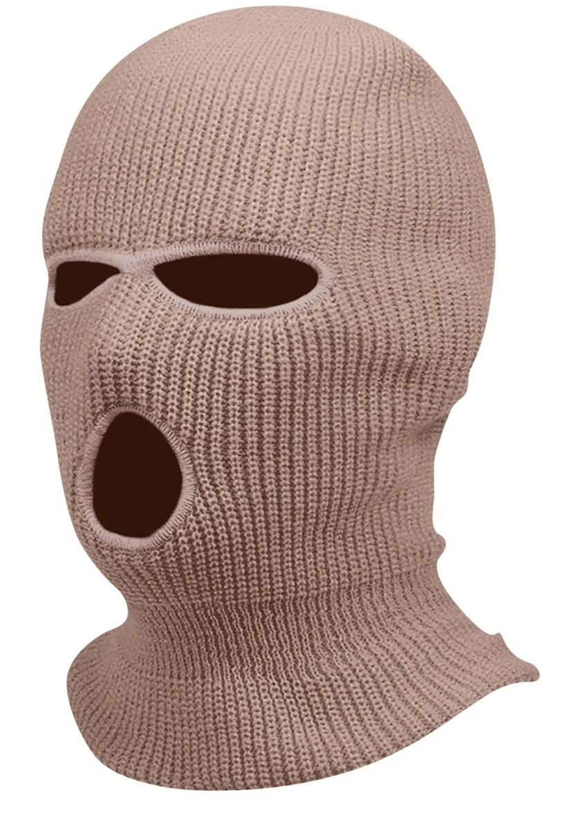 Boutique Beige Skimask High Quality Fleece Balaclava with 3 Holes One Size Fits All Ski Mask