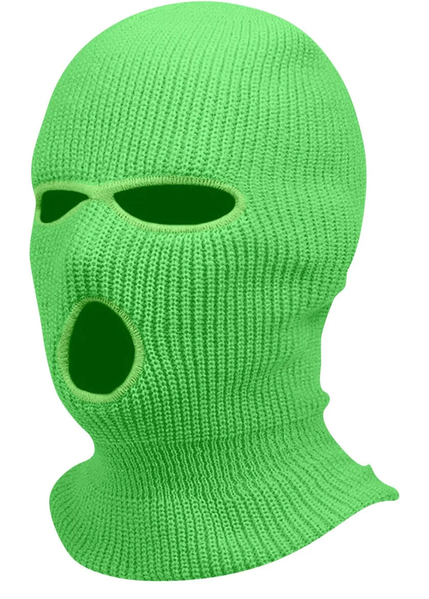 Hyper Green Skimask High Quality Fleece Balaclava with 3 Holes One Size Fits All Ski Mask