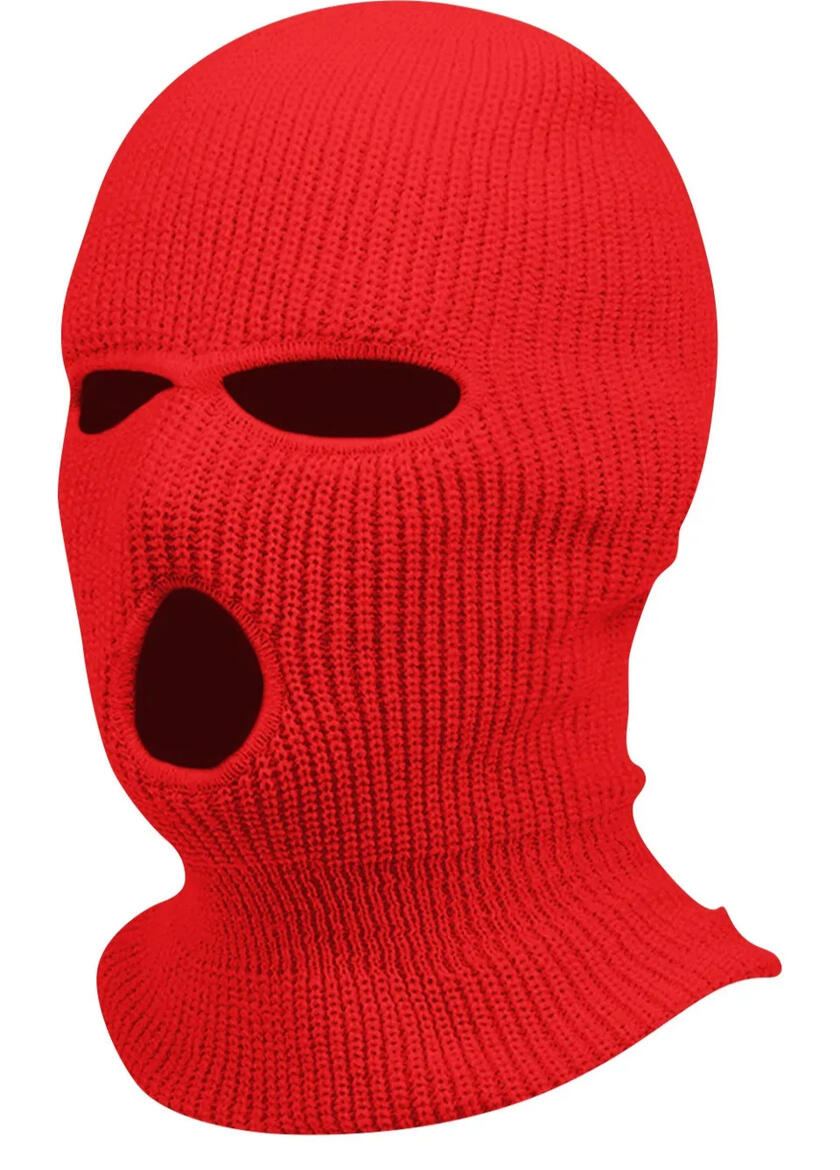 Hyper Red Skimask High Quality Fleece Balaclava with 3 Holes One Size Fits All Ski Mask