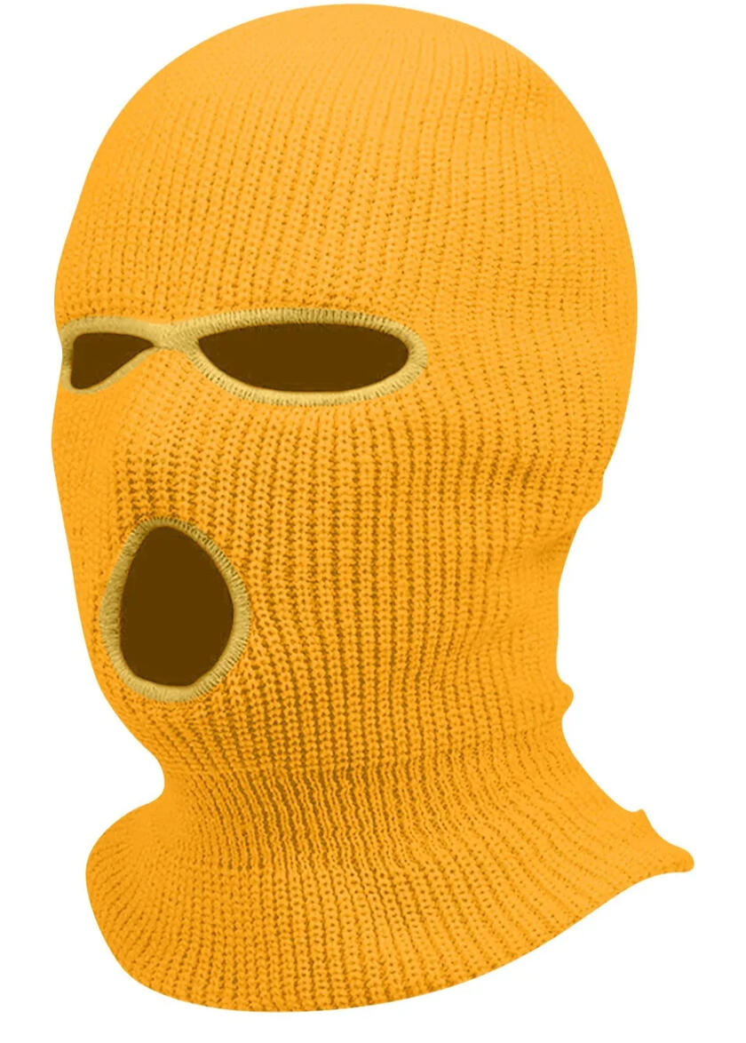 Hyper Yellow Skimask High Quality Fleece Balaclava with 3 Holes One Size Fits All Ski Mask