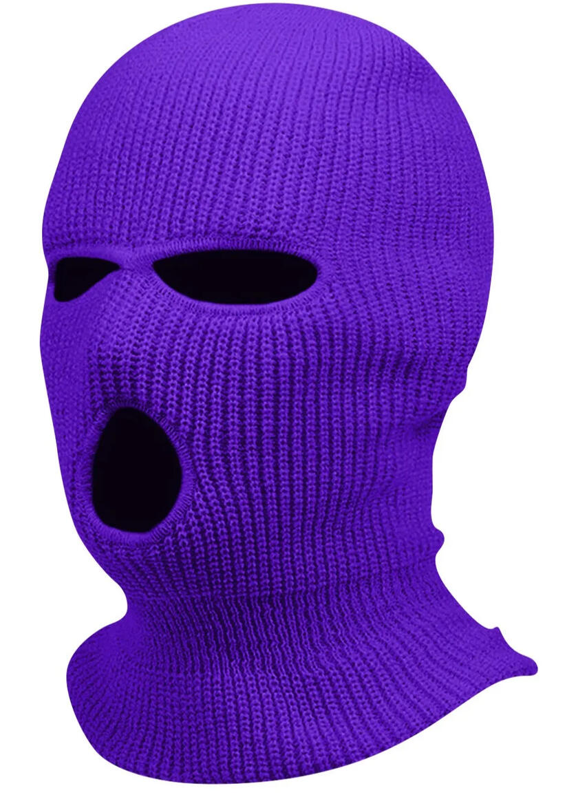 Hyper Purple Skimask High Quality Fleece Balaclava with 3 Holes One Size Fits All Ski Mask