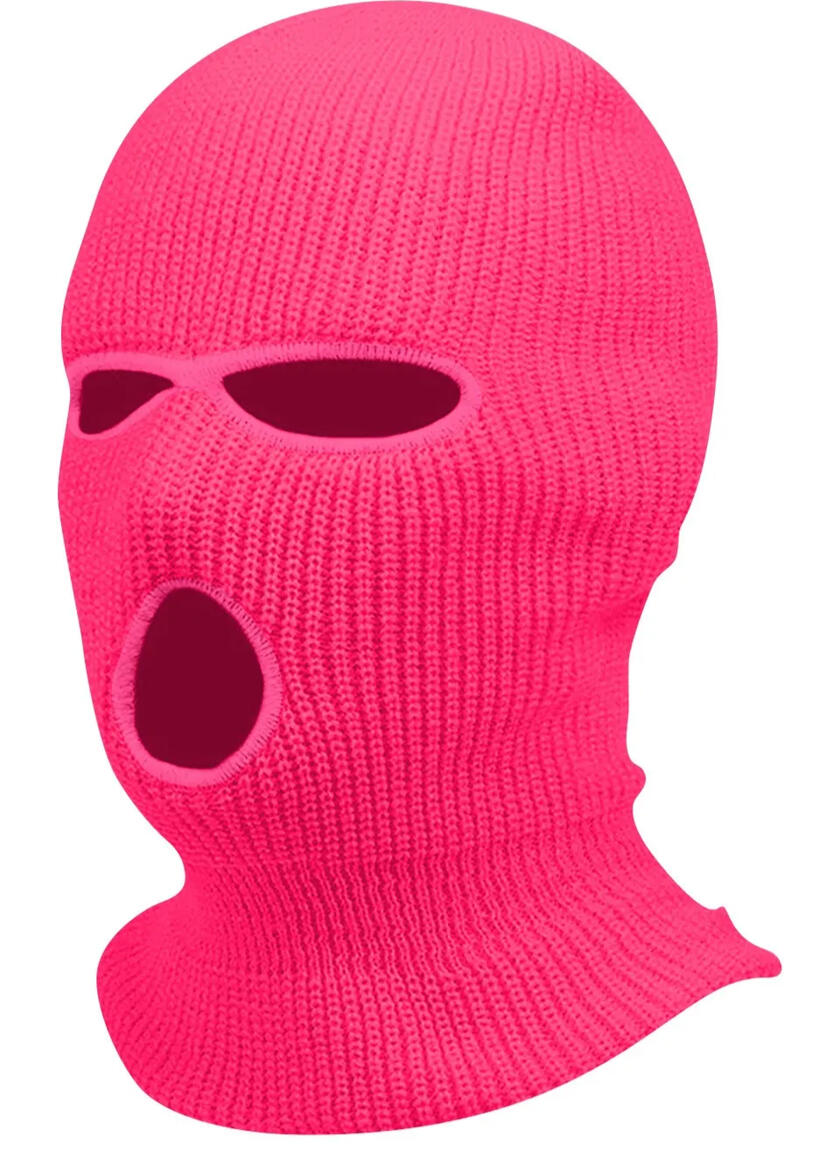 Hyper Pink Skimask High Quality Fleece Balaclava with 3 Holes One Size Fits All Ski Mask
