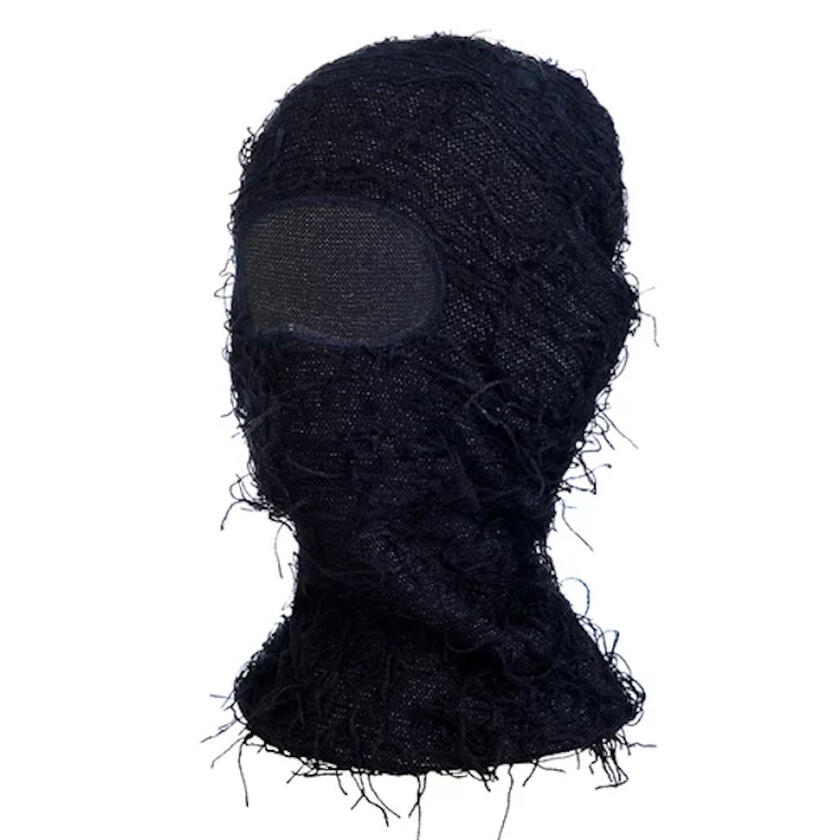 Distressed Black Skimask High Quality Fleece Balaclava with 3 Holes One Size Fits All Ski Mask