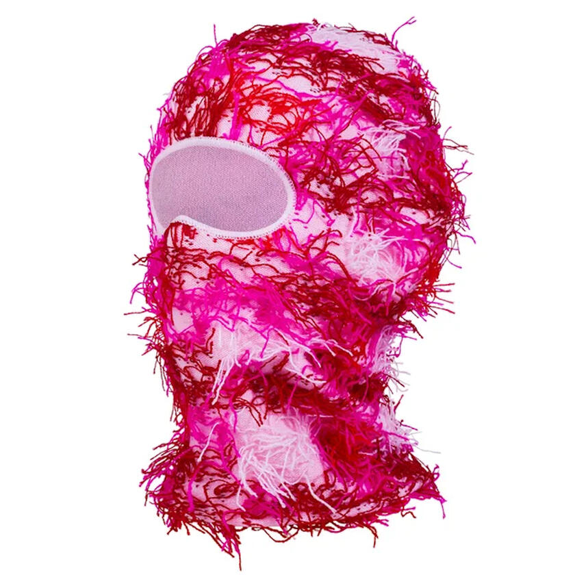 Distressed Pink Skimask High Quality Fleece Balaclava with 3 Holes One Size Fits All Ski Mask