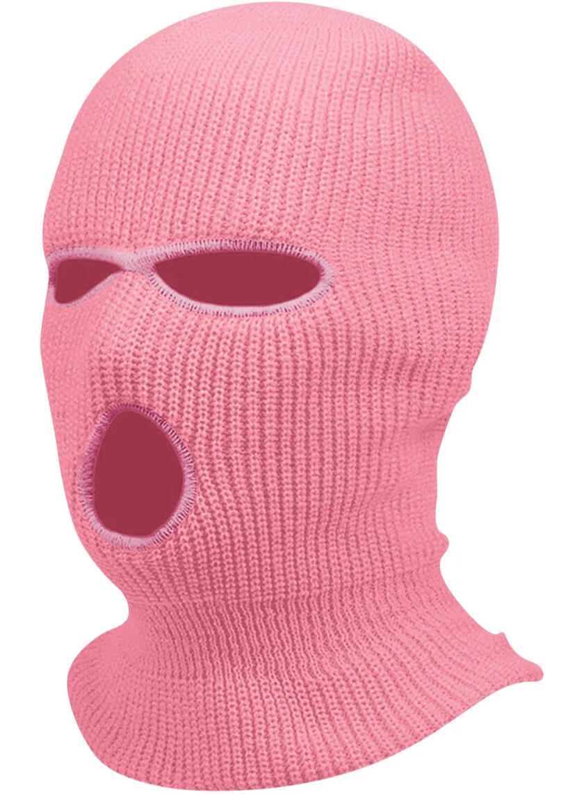Pastel Pink Skimask High Quality Fleece Balaclava with 3 Holes One Size Fits All Ski Mask